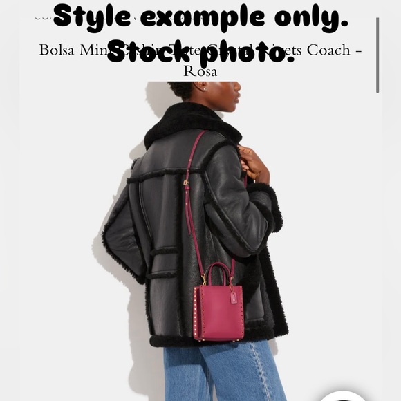 COACH Mini Cashin Tote with Rivets Crossbody Strap - Picture 14 of 17